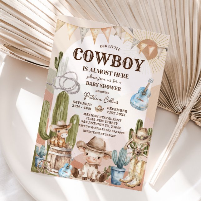 Cactus Cowboy Wild West Baby Shower Invitation (Creator Uploaded)