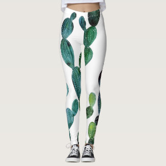 Cactus Craze: Tropical Watercolor Trend Leggings