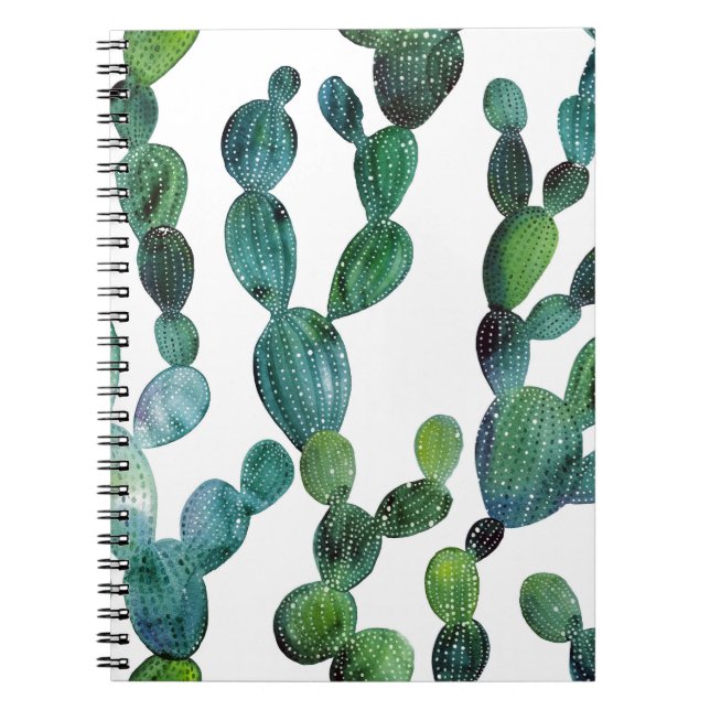 Cactus Craze: Tropical Watercolor Trend Notebook (Front)