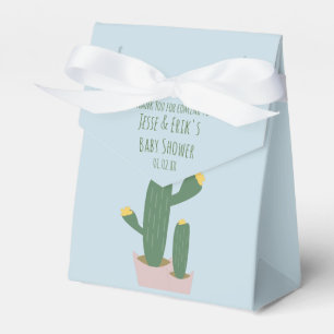 Cactus Cupcakes Baby Shower Thank You Blue Pink Favour Box
