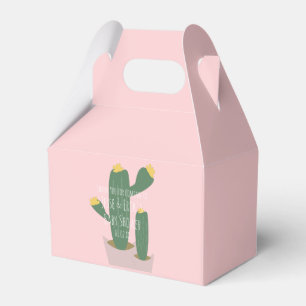 Cactus Cupcakes Baby Shower Thank You Blue Pink Favour Box
