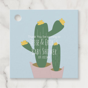 Cactus Cupcakes  Baby Shower Thank You Blue Pink Favour Tags
