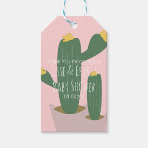 Cactus Cupcakes  Baby Shower Thank You  Pink  Gift Tags