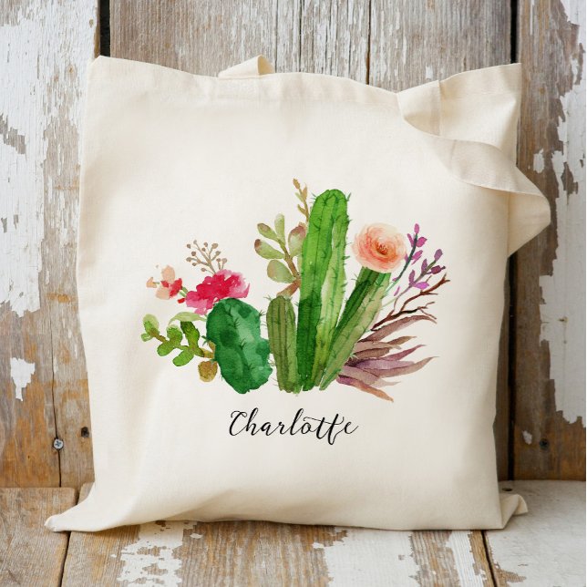 Cactus,Custom Name,Personalised Tote Bag (Creator Uploaded)