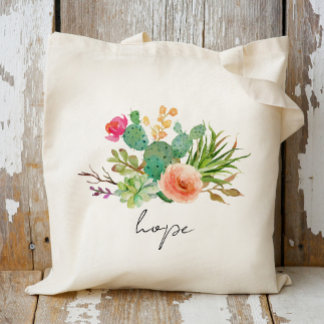 Cactus,Custom Name Wedding|Personalised Braidsmaid Tote Bag