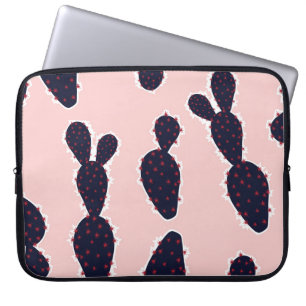 Cactus Cuteness: Sweet Pastel Patterns Laptop Sleeve