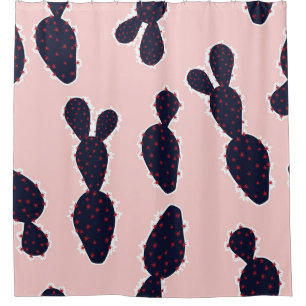 Cactus Cuteness: Sweet Pastel Patterns Shower Curtain