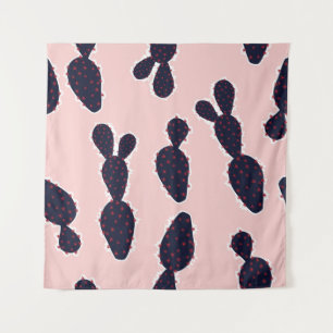 Cactus Cuteness: Sweet Pastel Patterns Tapestry