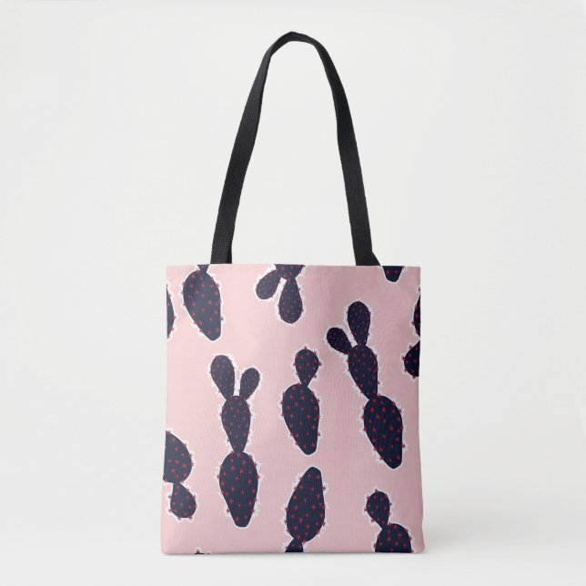 Cactus Cuteness: Sweet Pastel Patterns Tote Bag (Front)
