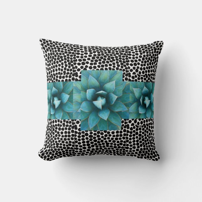 Cactus & Dalmatian spots Throw Pillow (Front)