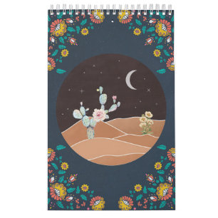 Cactus Desert And Flowers Calendar