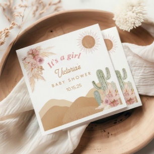 Cactus Desert, Arizona Girl Baby Shower Bohemian Napkin