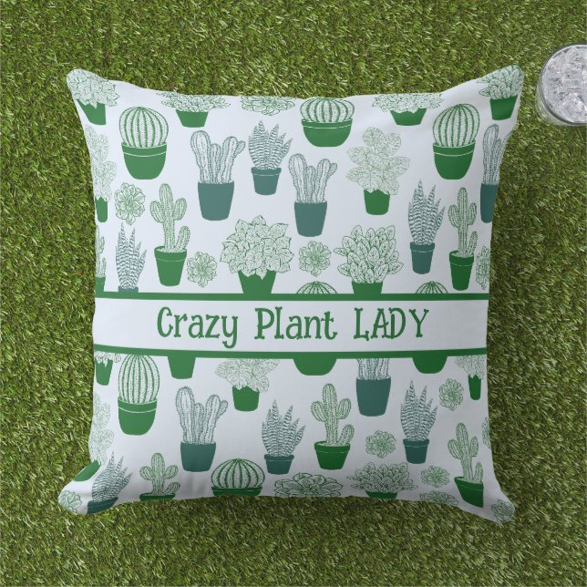 Cactus desert cacti Plant modern Pattern Cushion (Grass)