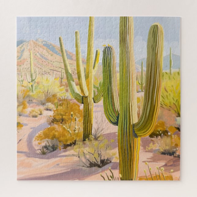 Cactus Desert Jigsaw Puzzle – Southwestern Puzzle  (Vertical)