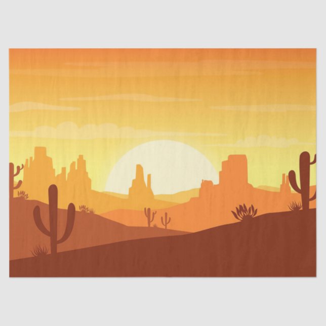 Cactus Desert Landscape Tissue Paper (Front)