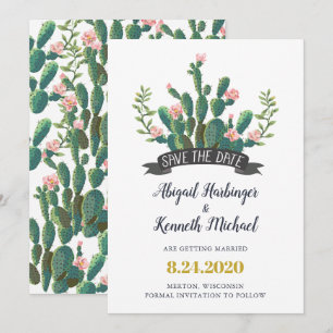 Cactus Desert Love Save the Date Card