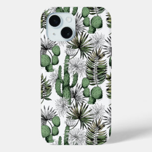 Cactus Desert Pattern iPhone 15 Case