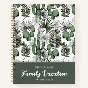 Cactus Desert Pattern Family Vacation Journal