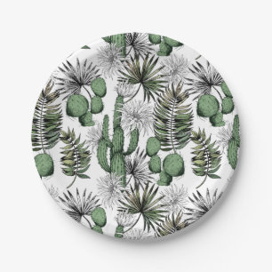 Cactus Desert Pattern Paper Plate