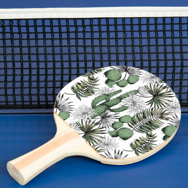 Cactus Desert Pattern Ping Pong Paddle (Insitu)