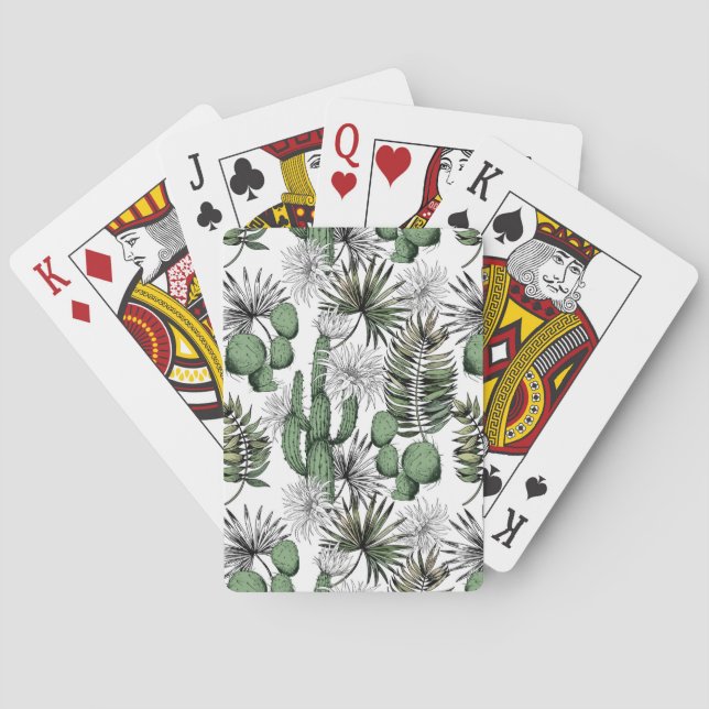 Cactus Desert Pattern Playing Cards (Back)