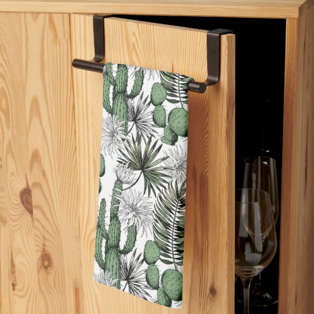 Cactus Desert Pattern Tea Towel (Thirds Fold)