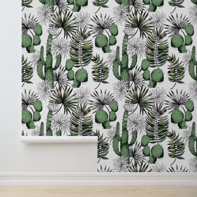 Cactus Desert Pattern Wallpaper (Application)