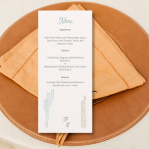 cactus desert theme wedding  menu