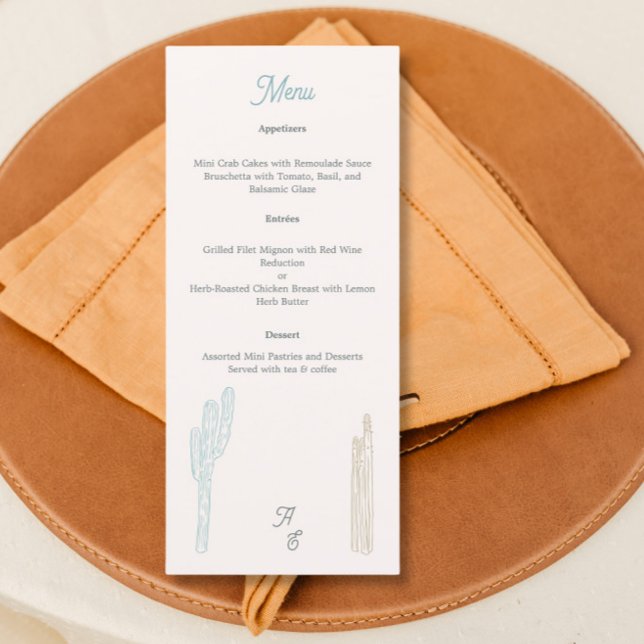 cactus desert theme wedding  menu (Creator Uploaded)