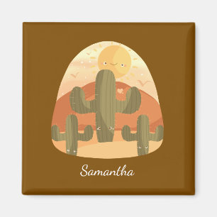 Cactus Desert With Sun Magnet