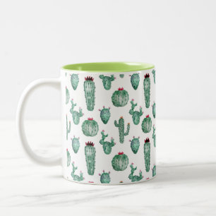 Cactus Design, Coffee Mug, Customisable Two-Tone Coffee Mug
