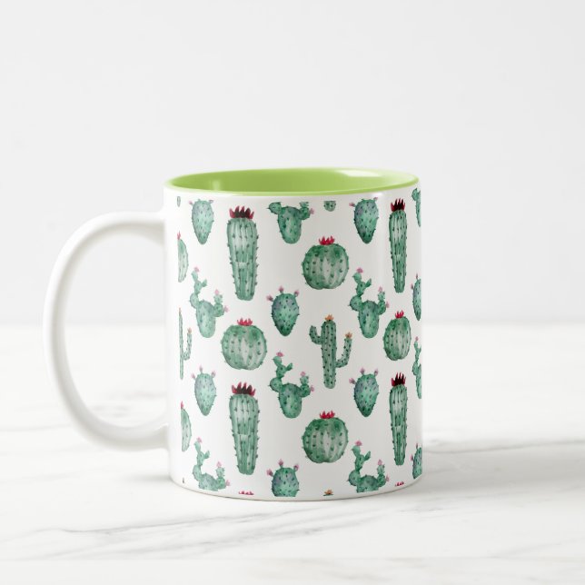 Cactus Design, Coffee Mug, Customisable Two-Tone Coffee Mug (Left)