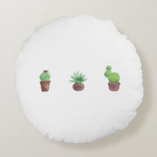 Cactus Design Round Throw Pillow