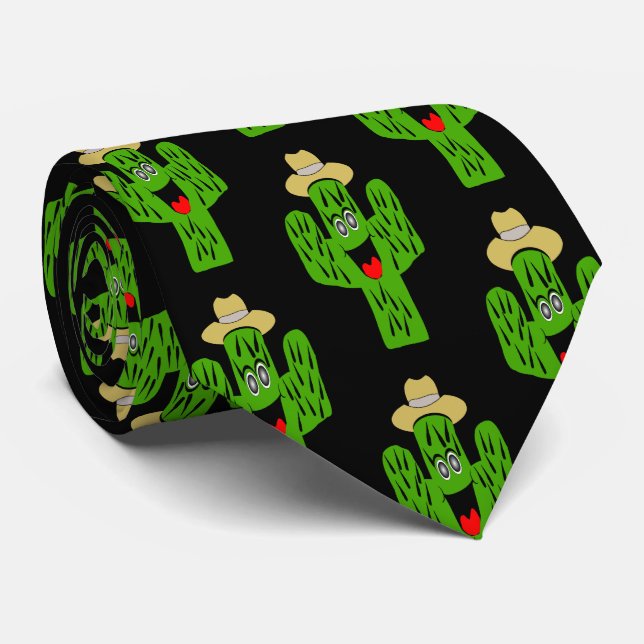 Cactus Design Tie (Rolled)