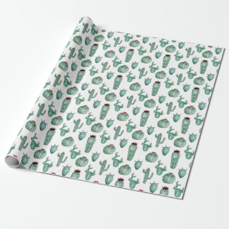 Cactus Design Wrapping Paper, Watercolor Design Wrapping Paper