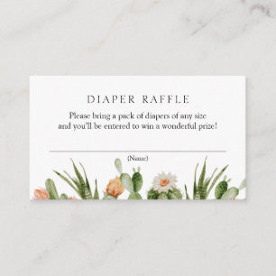 Cactus Diaper Raffle Baby Shower Enclosure Card
