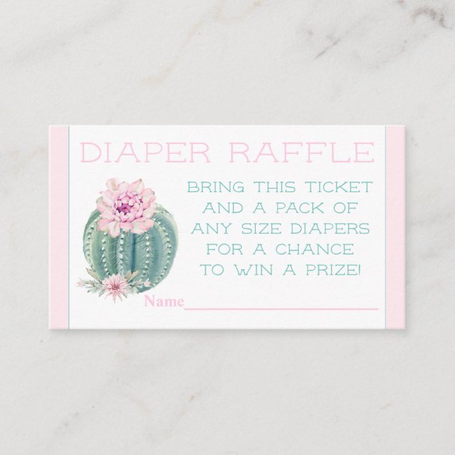 Cactus Diaper Raffle Tickets (Front)
