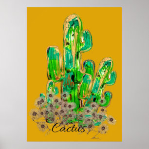 Cactus Digital Art Poster