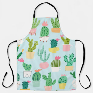 Cactus diversity, vintage seamless background. apron