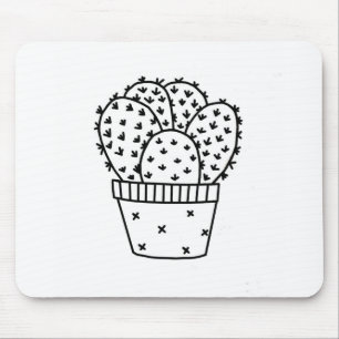 Cactus Doodle Mouse Pad