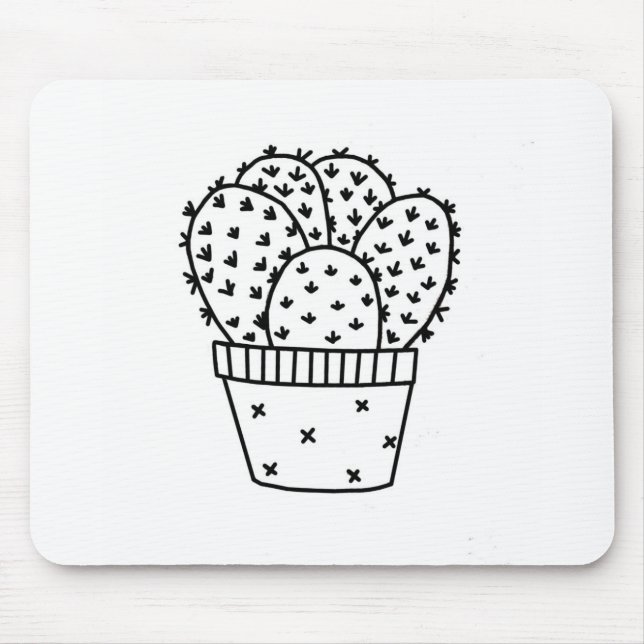 Cactus Doodle Mouse Pad (Front)