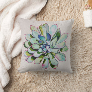 Cactus edged Quinacridone Magenta oil painting Cushion