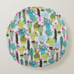 Cactus Everywhere Round Cushion
