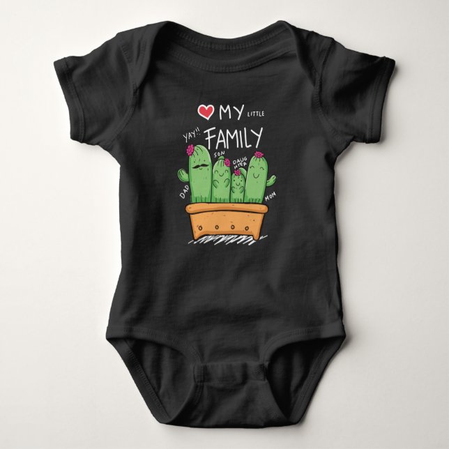 cactus family baby bodysuit (Front)