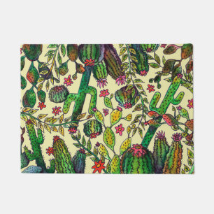 Cactus Family Pattern Doormat