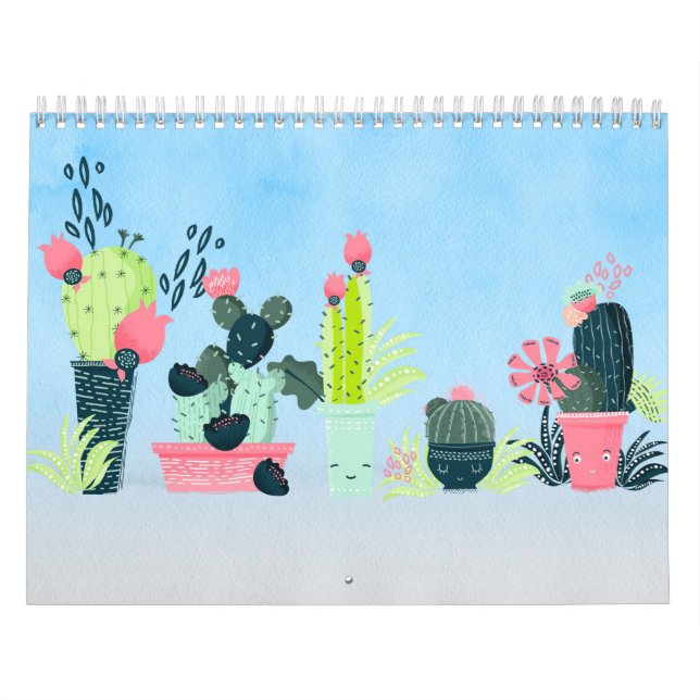Cactus Family Watercolor Calendar (Cover)