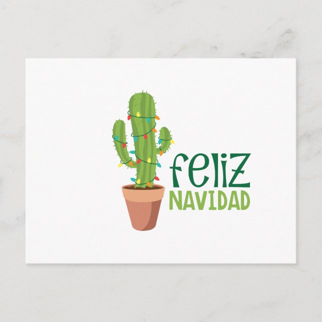 Cactus Feliz Navidad Postcard (Front)
