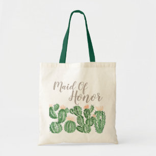 Cactus fiesta succulent maid of honour tote bag
