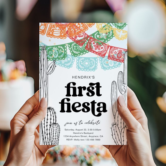 Cactus First Fiesta Birthday Invitation (Creator Uploaded)