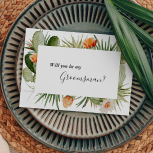 Cactus Floral Desert Groomsman Proposal Card